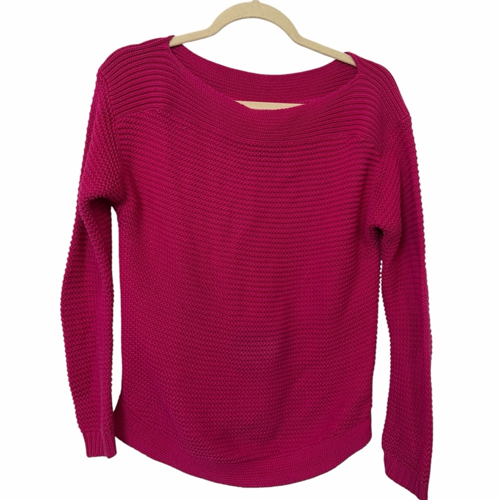 Lauren Ralph Lauren Sweater Womens Small Pink Boat Neck Cotton Knit Pullover